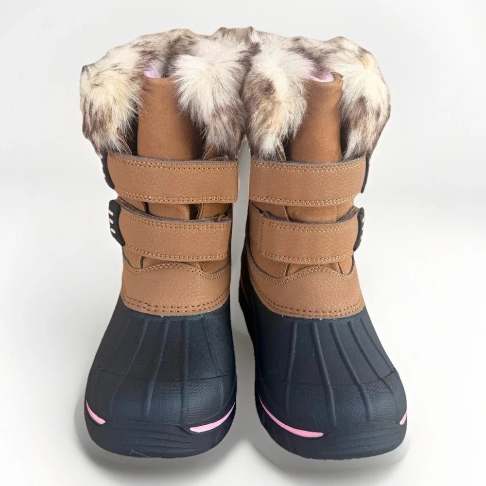 Stride Rite 360 Betty Winter Snow Boot Unisex-Child Size 3 Brown Black Calf High